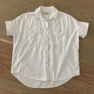 Madewell White Cotton Courier Shirt, Small